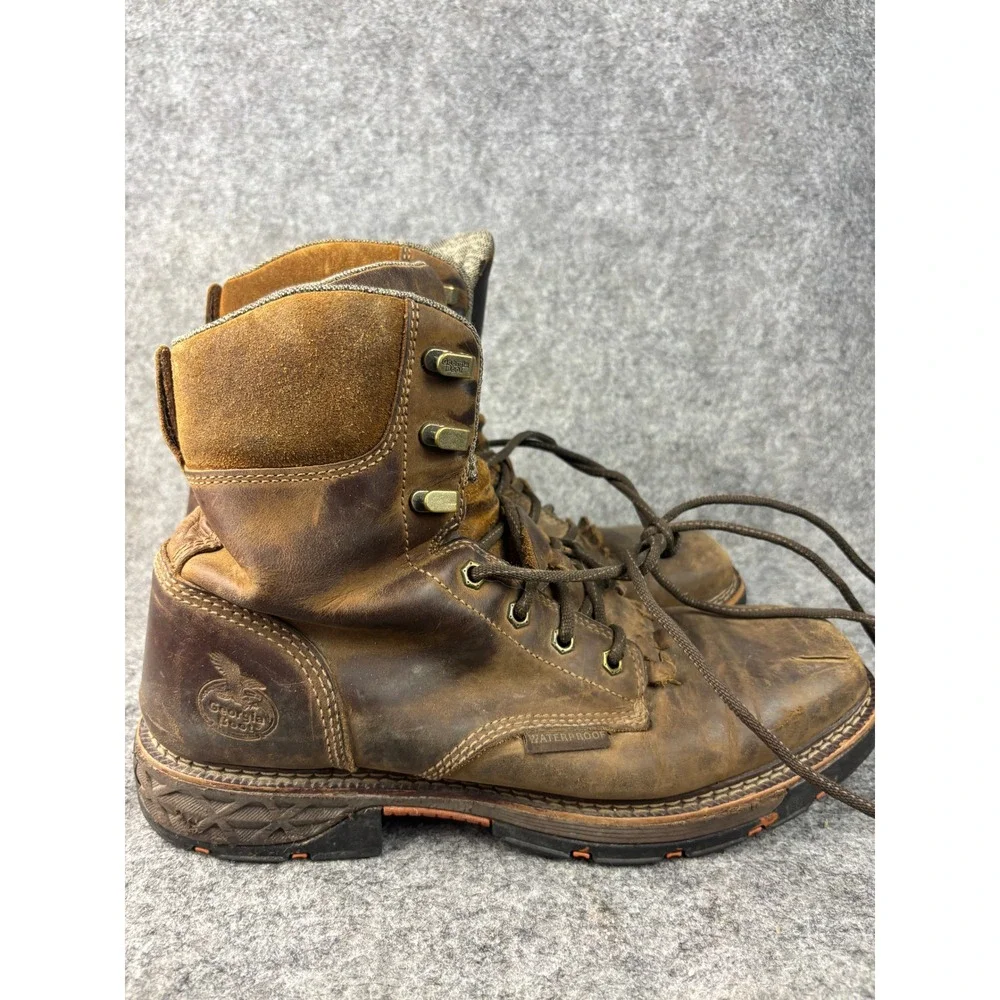Georgia Boot Work Boots Mens 9.5M Brown Waterproof Carbo-Tec LTX GB00623